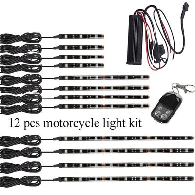 Jogos da luz da motocicleta 12pcs 5050SMD Underglow para carros