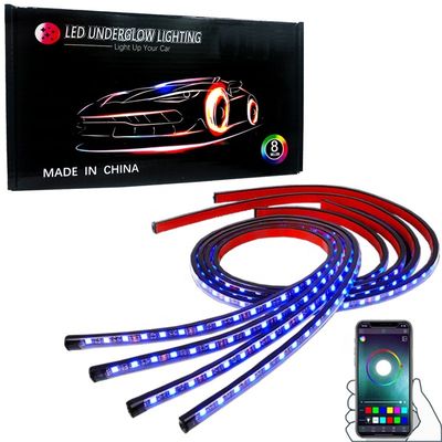 Luzes de Underglow do carro do APP Bluetooth 60W, jogo de 2.5M Underglow Neon Lights