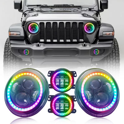 Halo Ring Headlight Kit do RGB do círculo de Angel Eye Halo Fog Lights de 4 polegadas